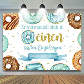 Ausländer Donuts Süß 1 Glücklich Geburtstag Hintergrund